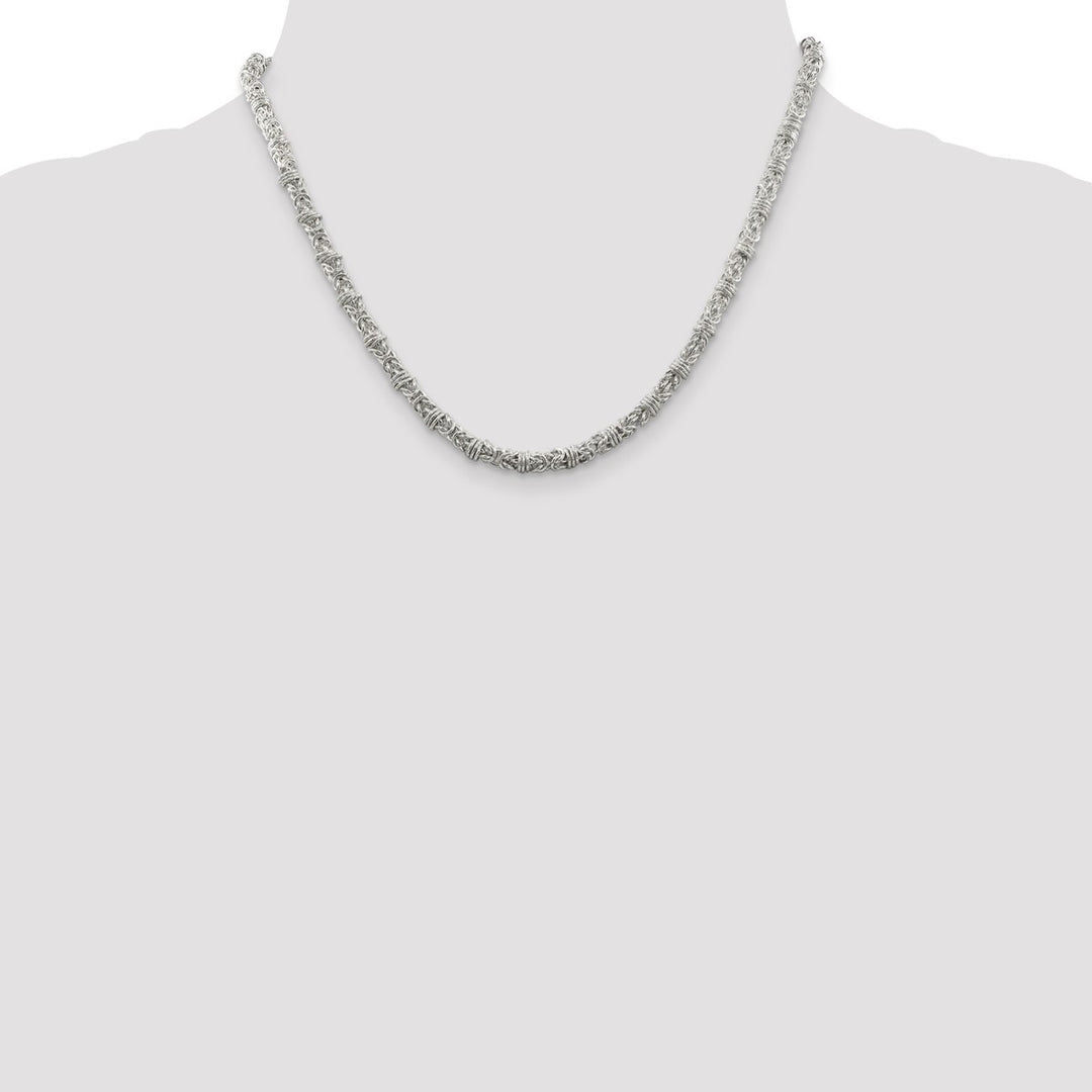 Sterling Silver 4mm Byzantine Necklaces, 18