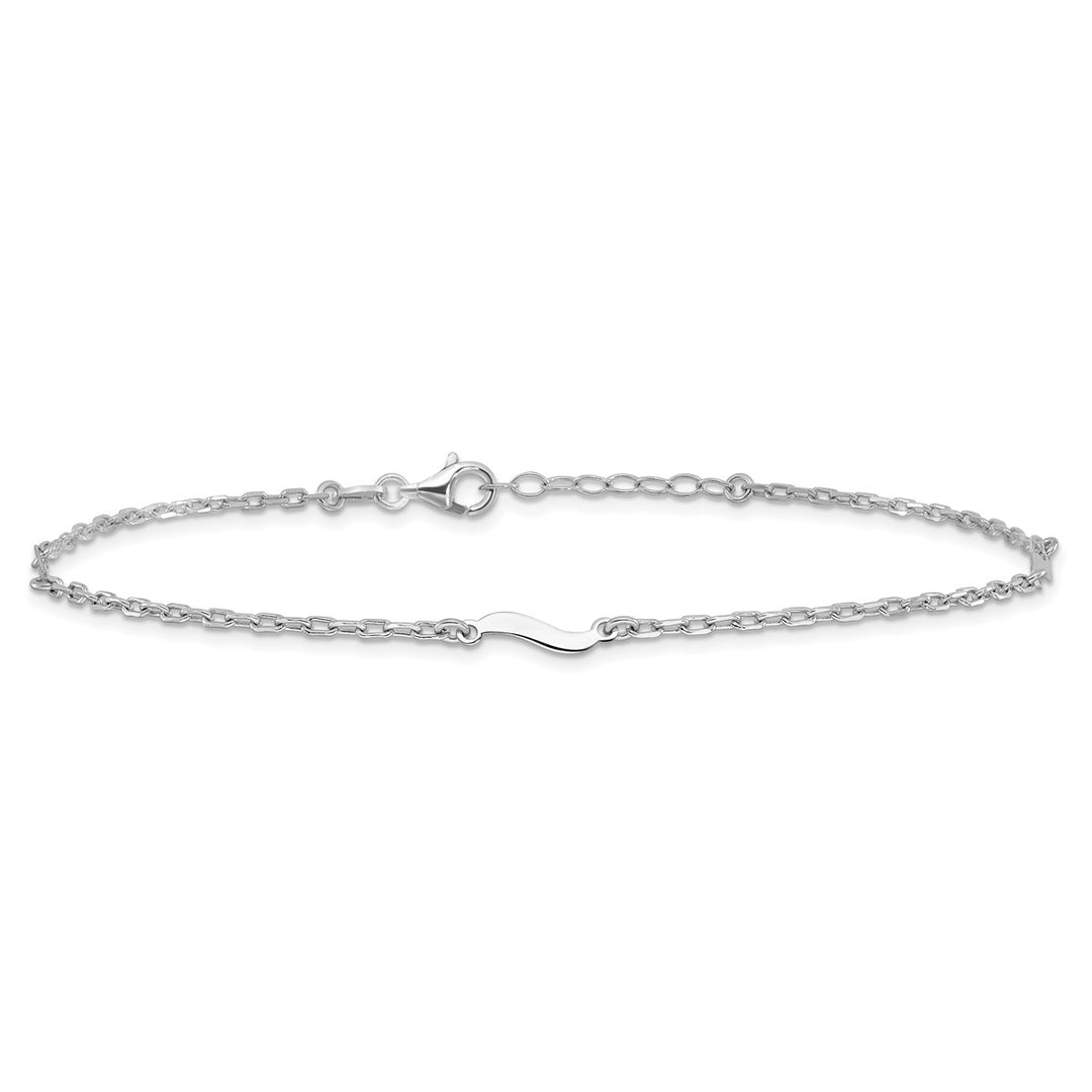 Sterling Silver 2mm Paperclip Anklet, 9