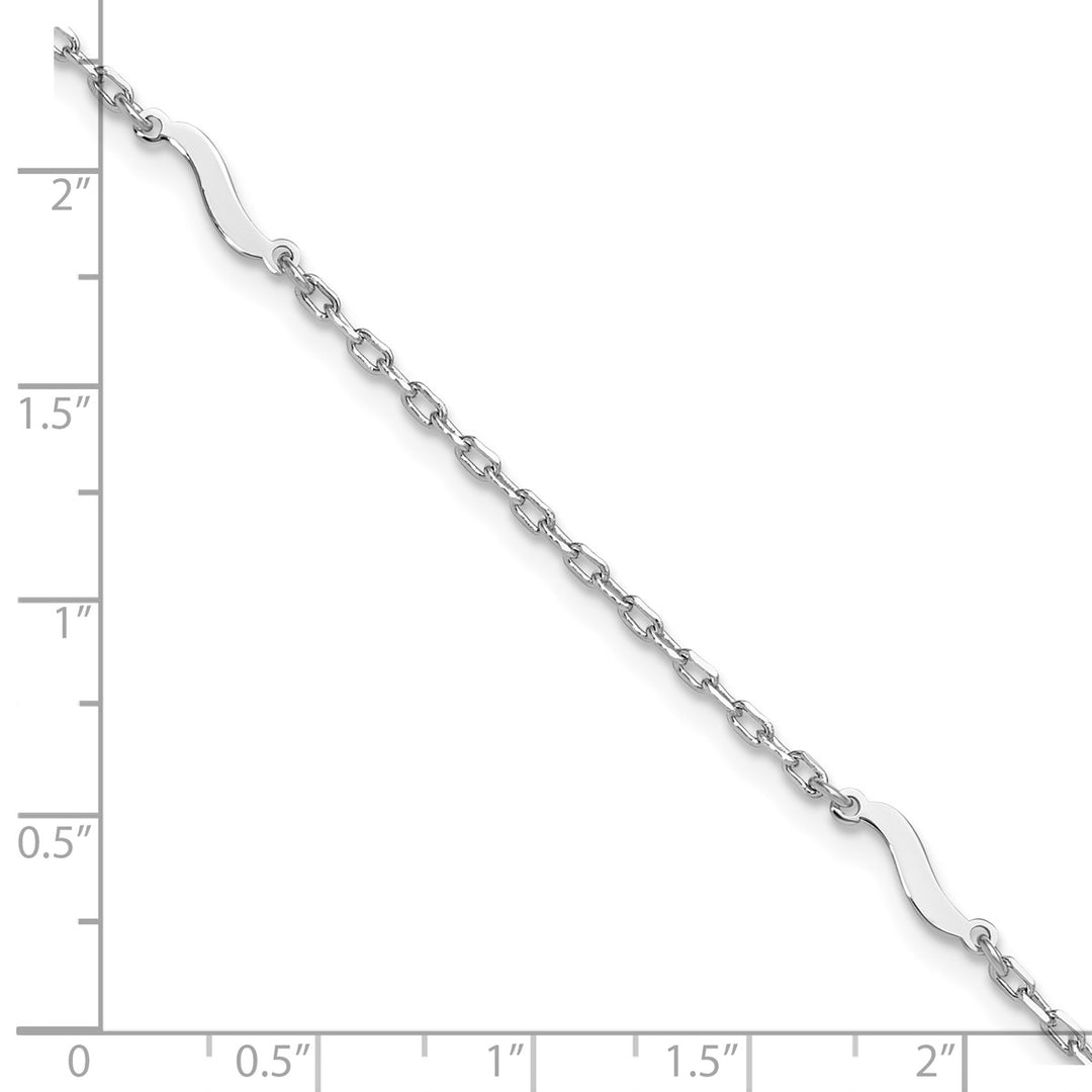 Sterling Silver 2mm Paperclip Anklet, 9
