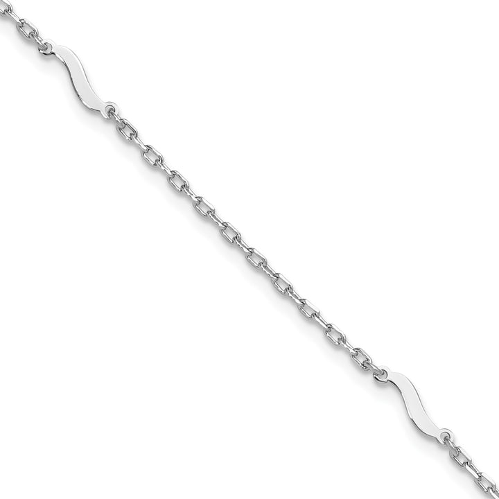 Sterling Silver 2mm Paperclip Anklet, 9"