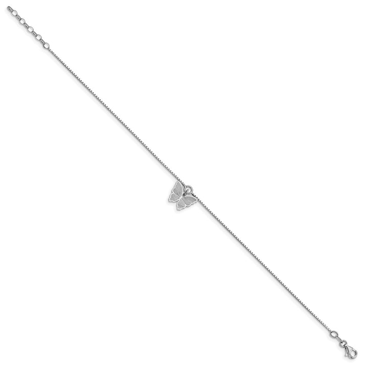 Sterling Silver 1mm Box Anklet, 9"