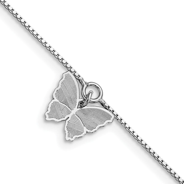 Sterling Silver 1mm Box Anklet, 9"
