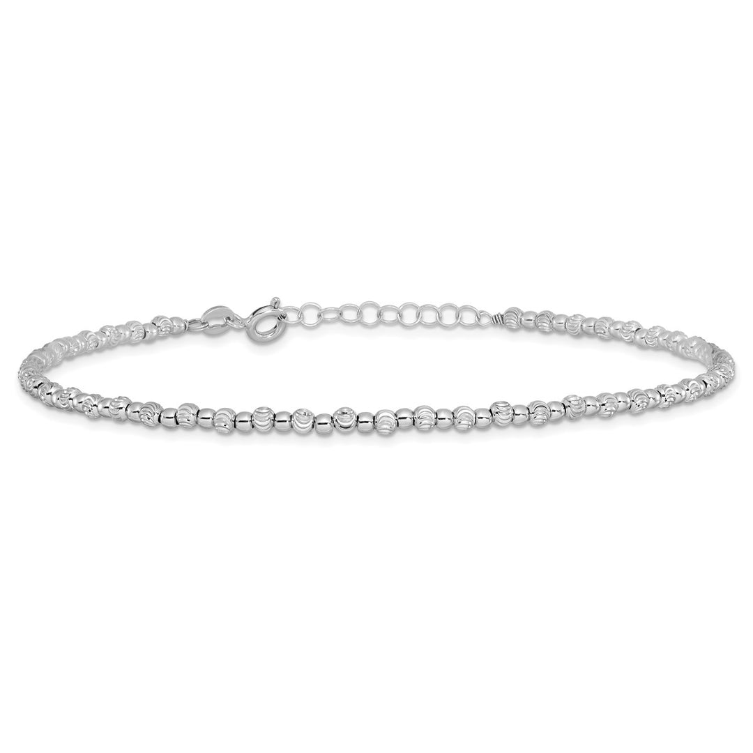 Sterling Silver 3mm Ball (Beaded) Anklet, 9