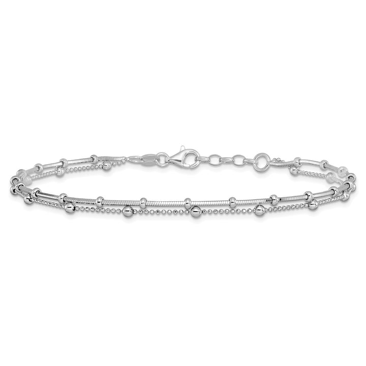 Sterling Silver Ball (Beaded) Anklet, 9"