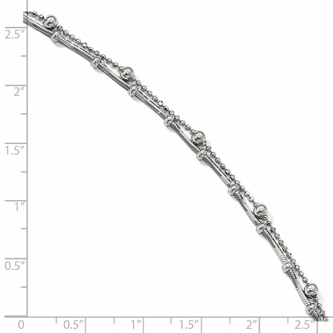 Sterling Silver Ball (Beaded) Anklet, 9