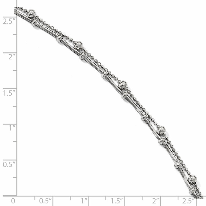 Sterling Silver Ball (Beaded) Anklet, 9"