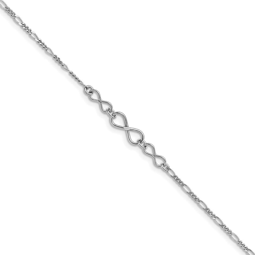 Sterling Silver 2mm Figaro Anklet, 9"
