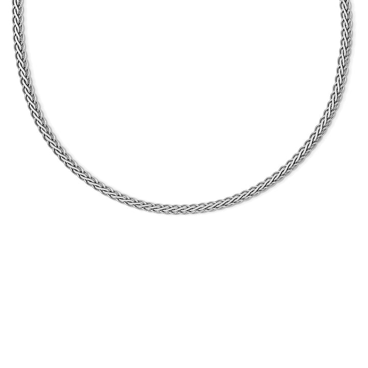 Sterling Silver 4.8mm Spiga (Wheat) Necklace, 18"