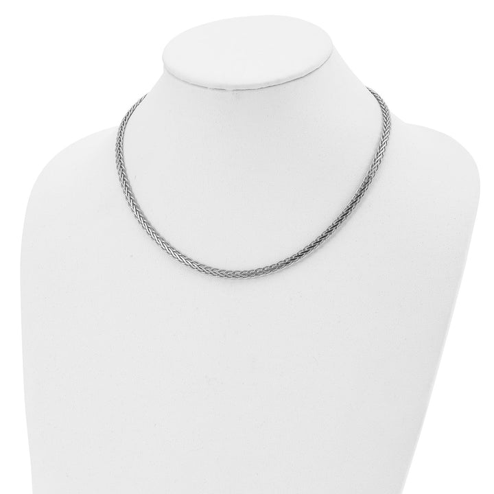 Sterling Silver 4.8mm Spiga (Wheat) Necklace, 18"