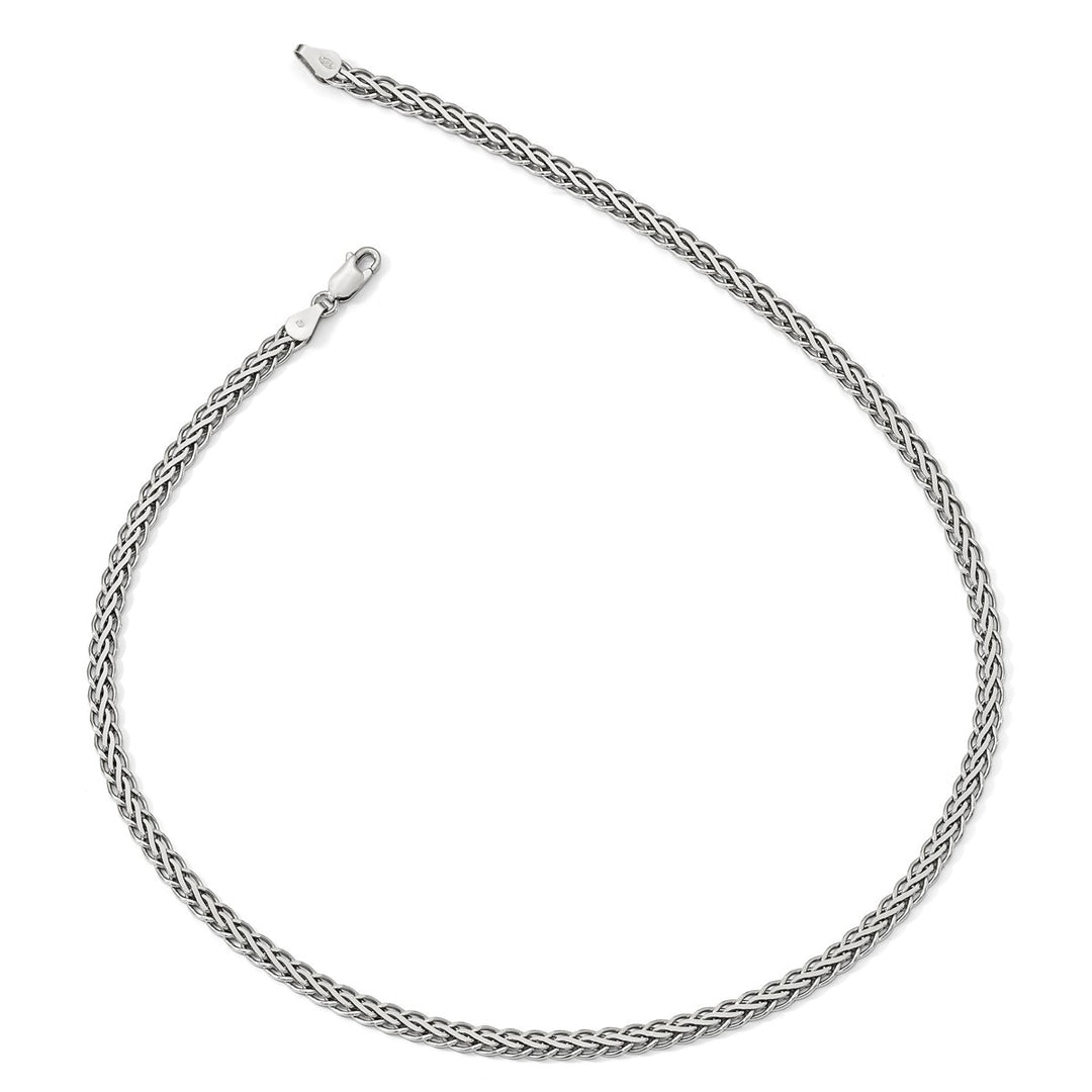 Sterling Silver 4.8mm Spiga (Wheat) Necklace, 18