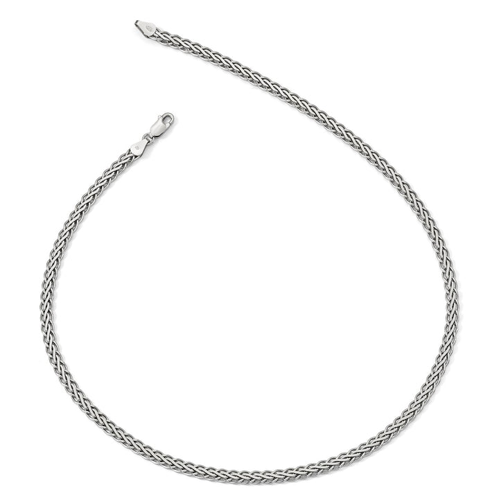 Sterling Silver 4.8mm Spiga (Wheat) Necklace, 18"