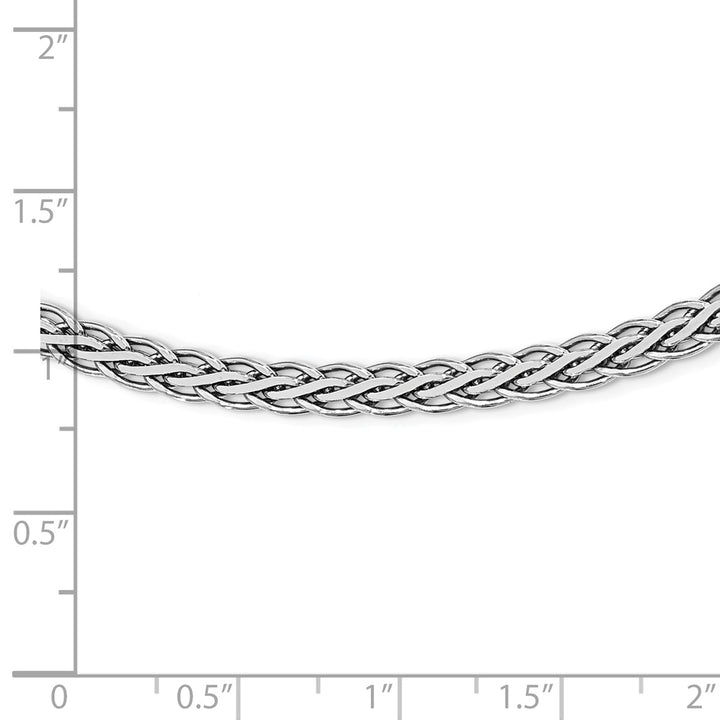 Sterling Silver 4.8mm Spiga (Wheat) Necklace, 18"