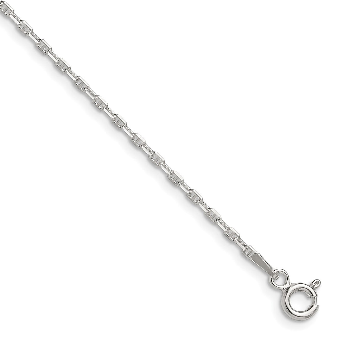 Sterling Silver 1.75mm Anchor Anklets, 9"