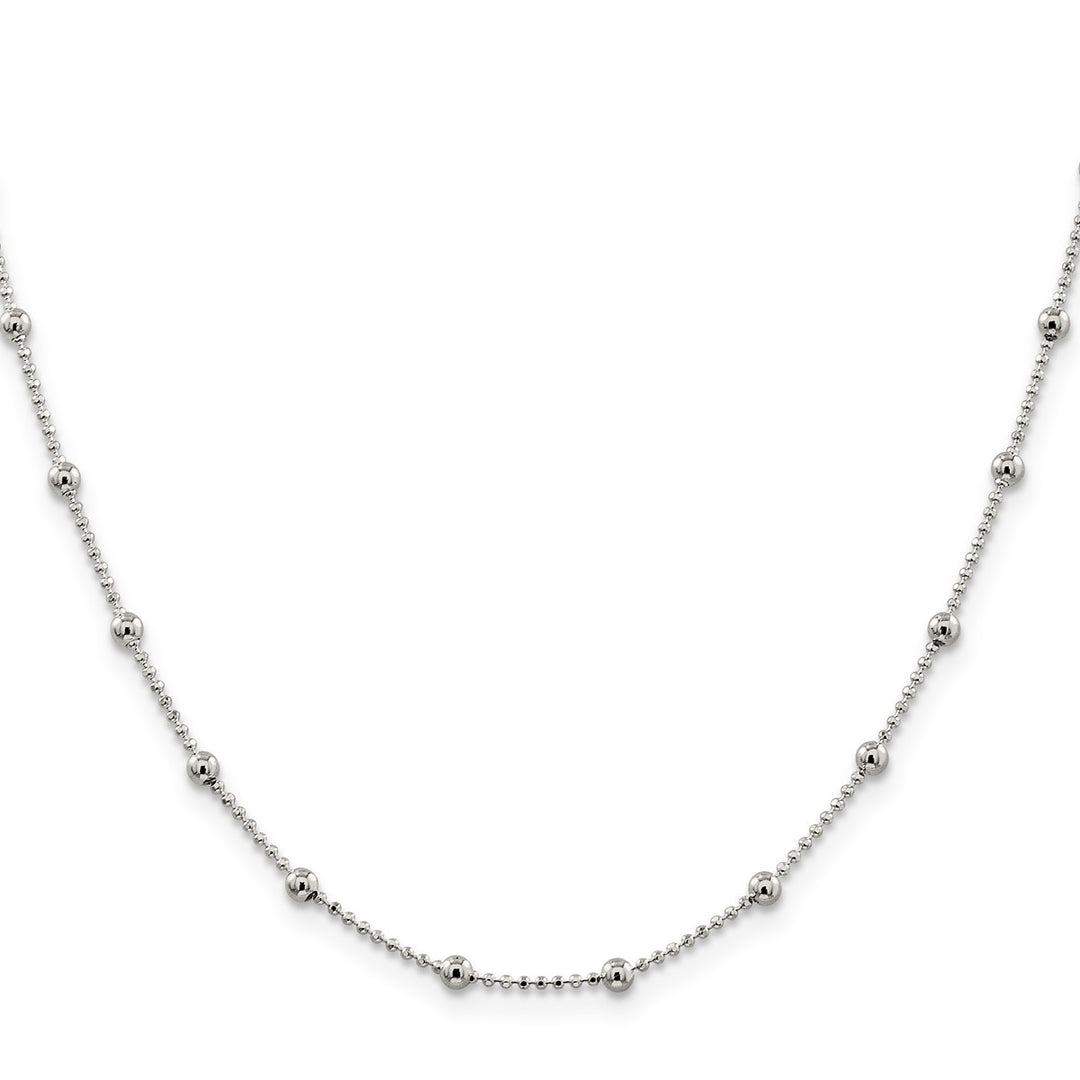 Sterling Silver 1.15mm Ball (Beaded) Necklaces, 16