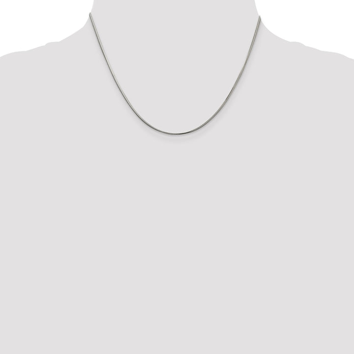 Sterling Silver 1.5mm Snake Necklaces, 18"
