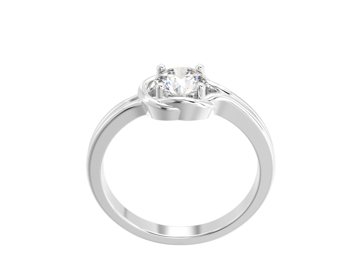 1.00CT 14K  Custom Diamond Floral Solitaire Design - View 1