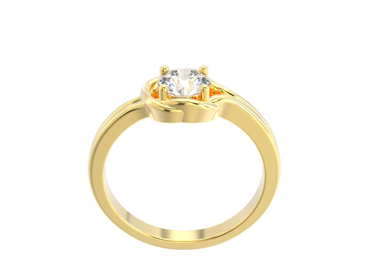 1.00CT 14K  Custom Diamond Floral Solitaire Design - View 3