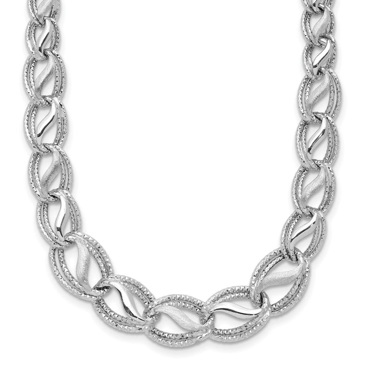 Gold 11mm Open Link Necklace, 17"