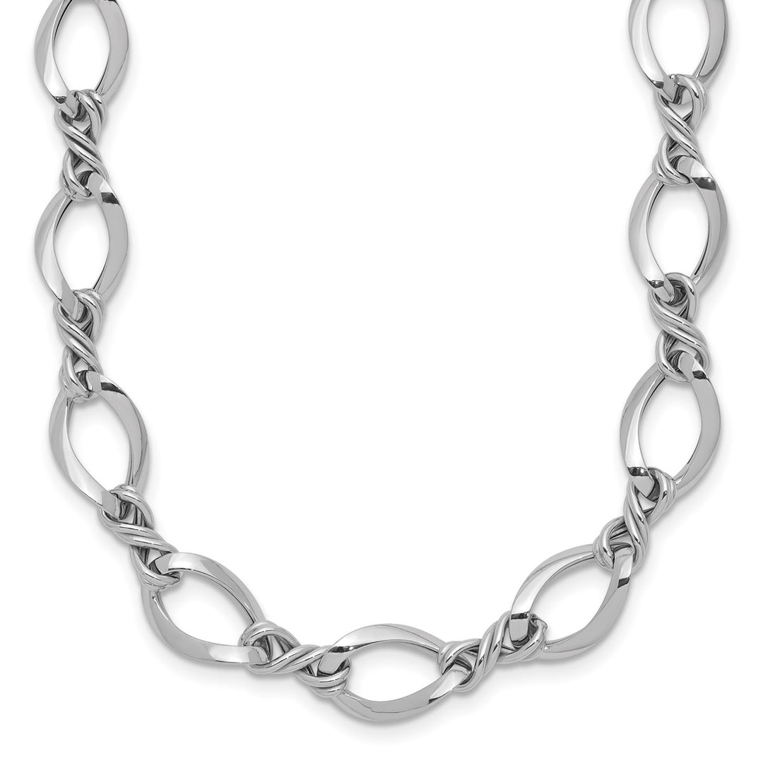Gold 8.3mm Open Link Necklace, 18"