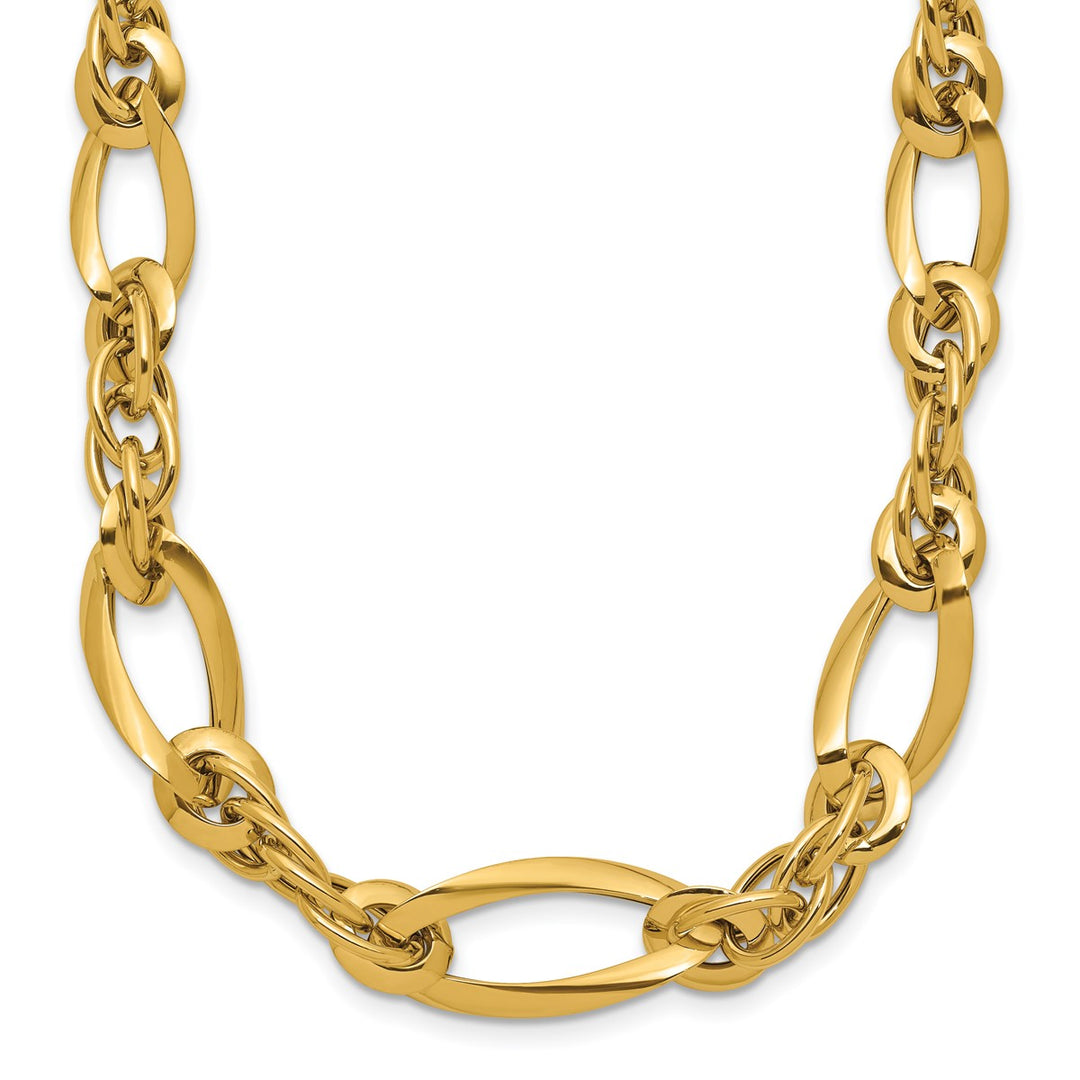 Gold 9.7mm Open Link Necklace, 18"