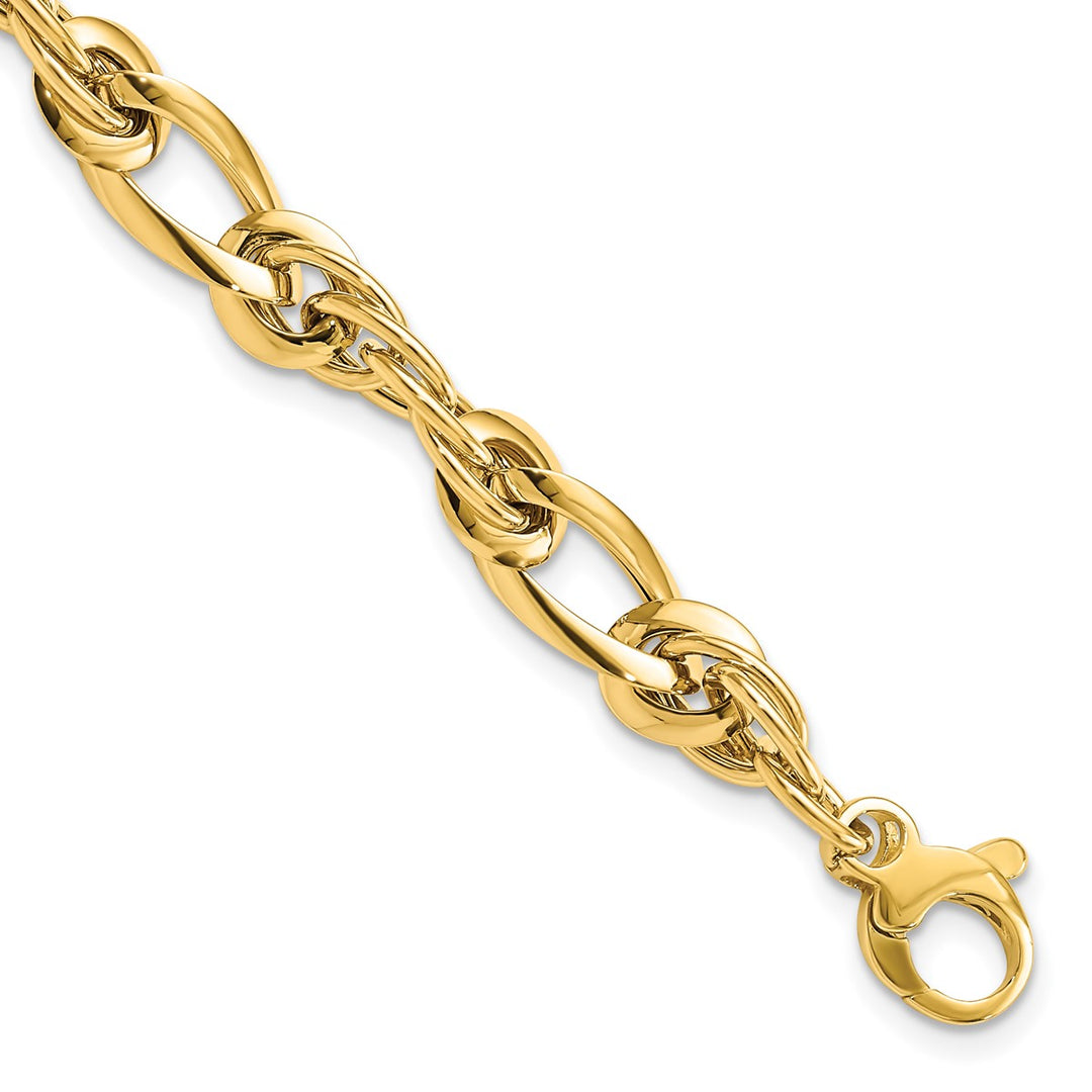 Gold 6.4mm Link, Other Bracelet, 7"