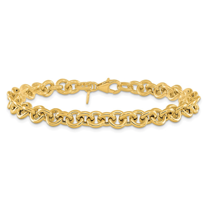 Gold 6.73mm Rolo Bracelet, 7.75"