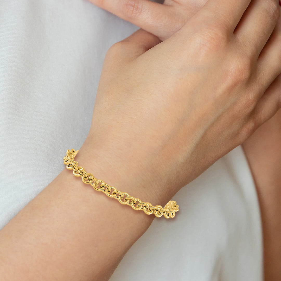 Gold 6.73mm Rolo Bracelet, 7.75