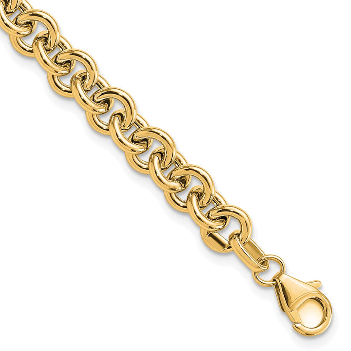 Gold 6.73mm Rolo Bracelet, 7.75"