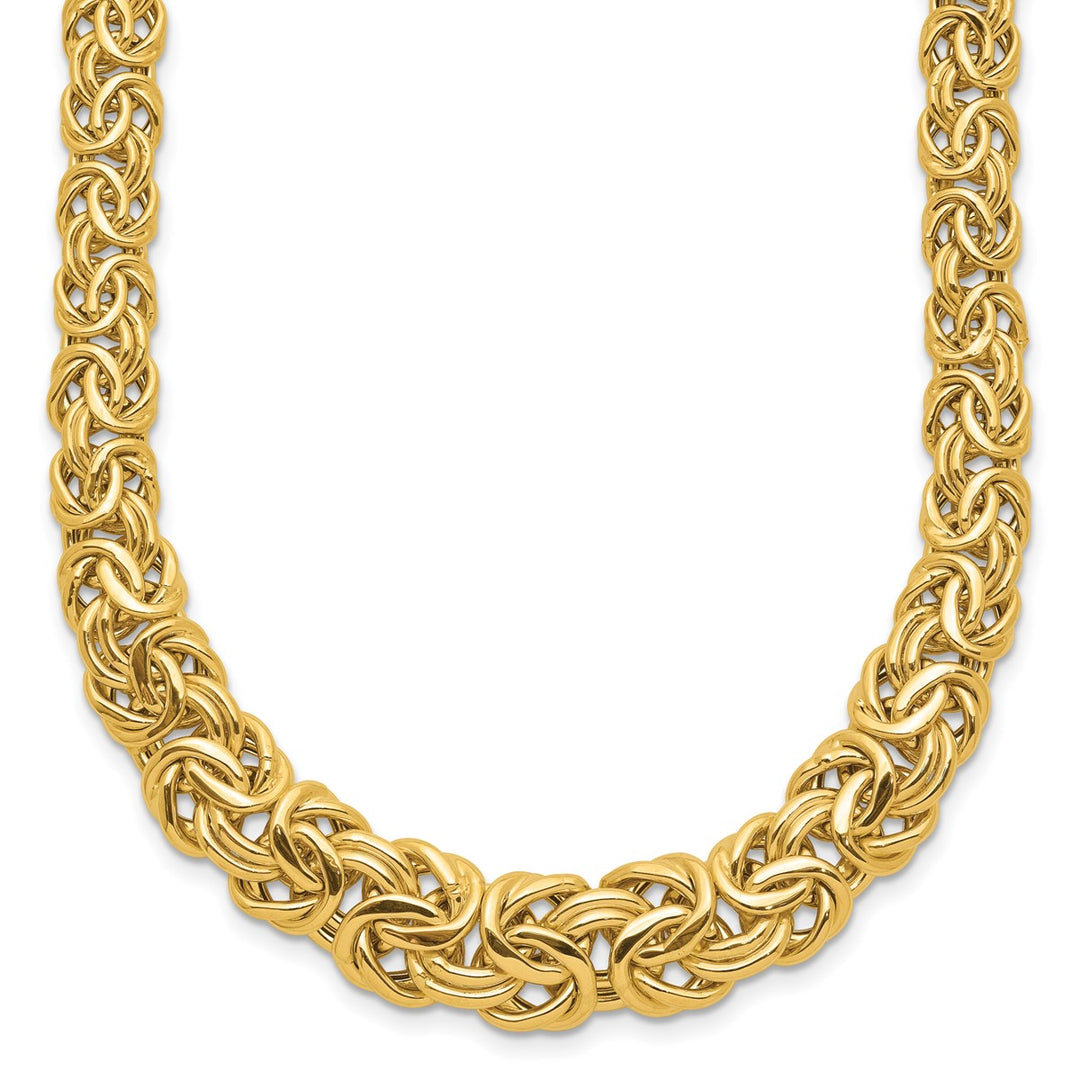 Gold 11.26mm Byzantine Necklace, 17.5"