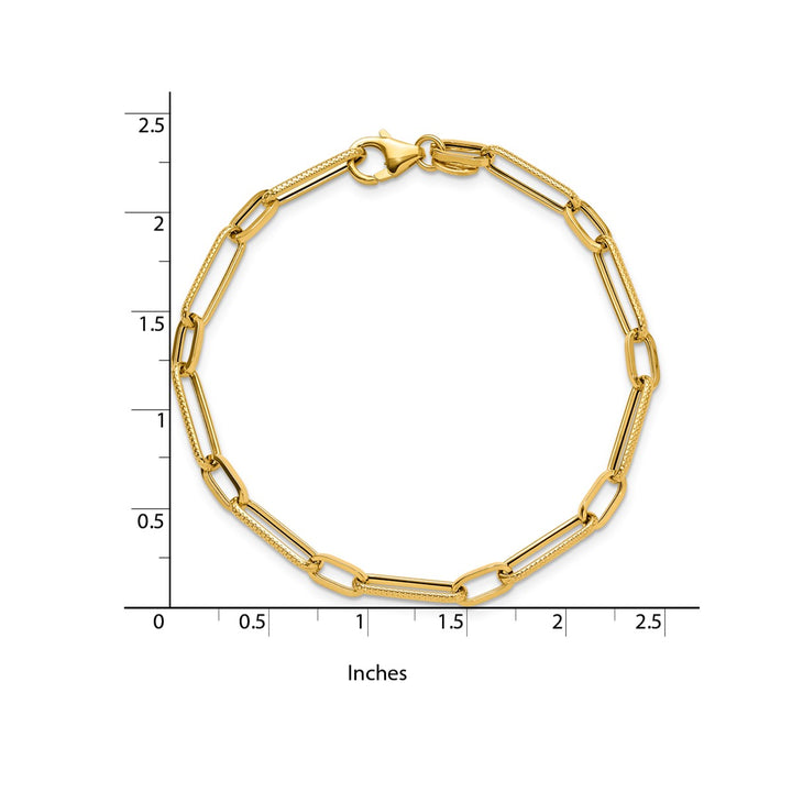 Gold Paperclip Bracelet, 7.25"
