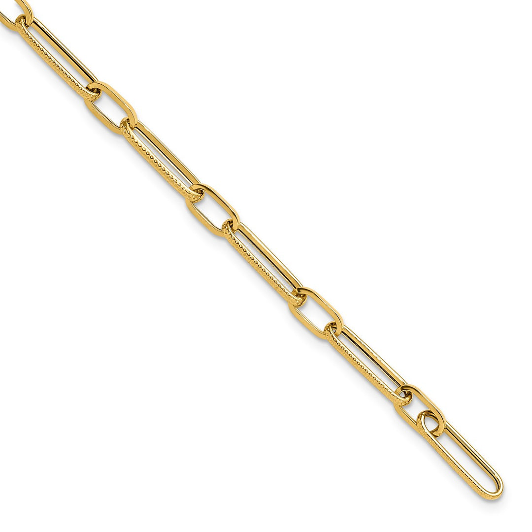 Gold Paperclip Bracelet, 7.25"