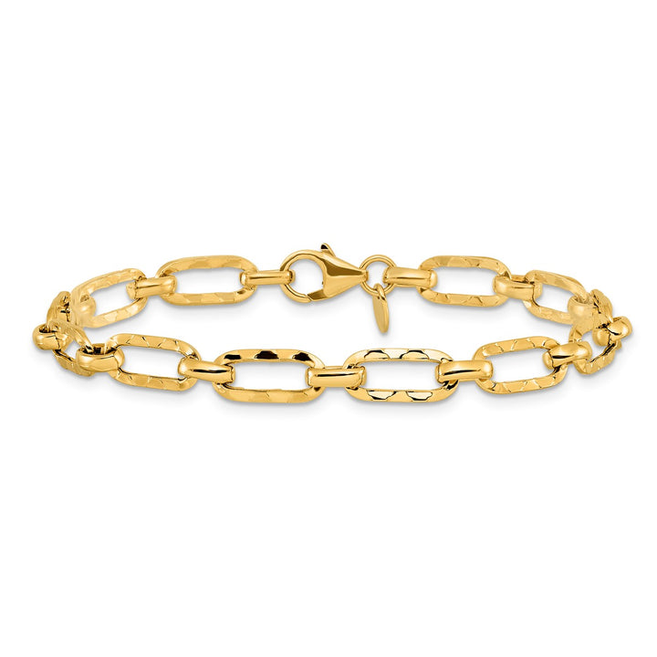 Gold Paperclip Bracelet, 7"
