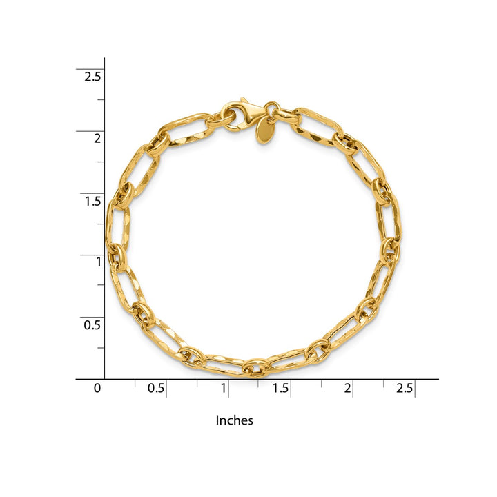 Gold Paperclip Bracelet, 7"