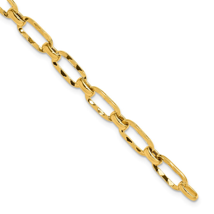Gold Paperclip Bracelet, 7"