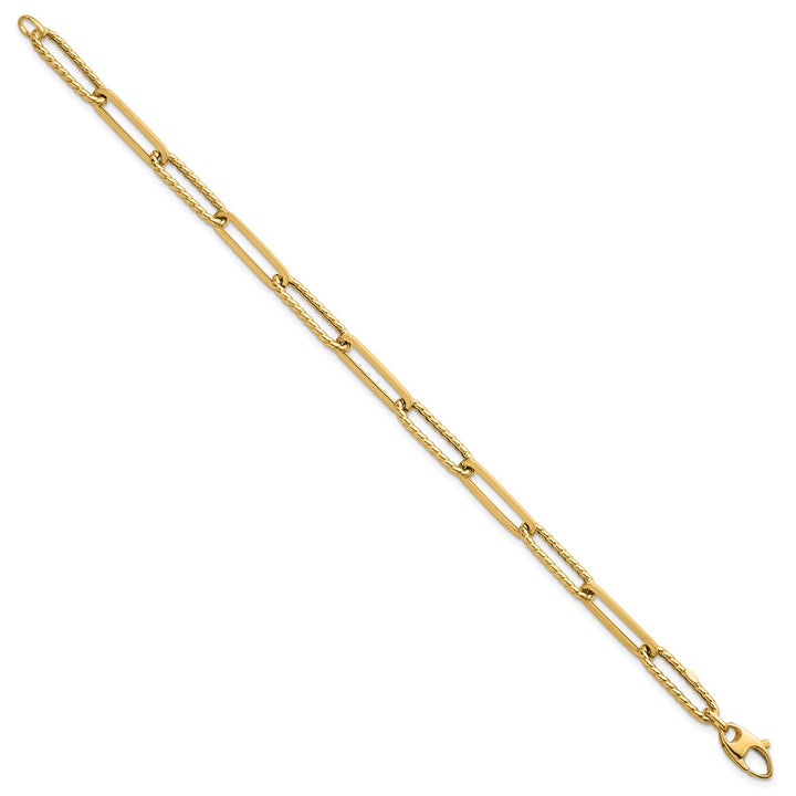 Gold 6.4mm Paperclip Bracelet, 7.75"