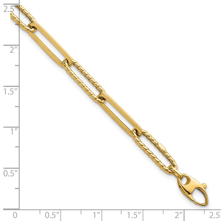 Gold 6.4mm Paperclip Bracelet, 7.75"