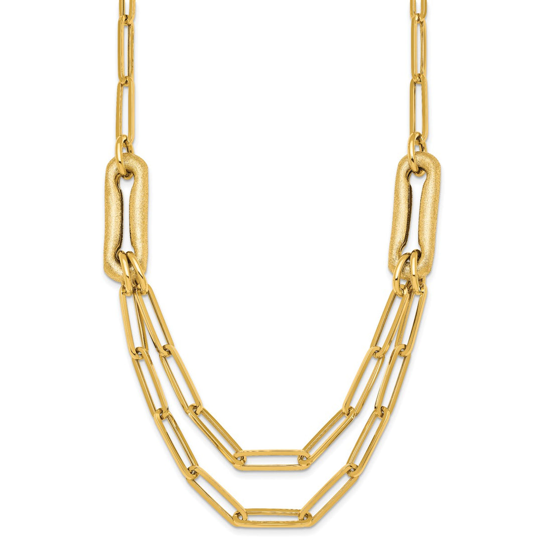 Gold 10.5mm Paperclip Necklace, 18.25