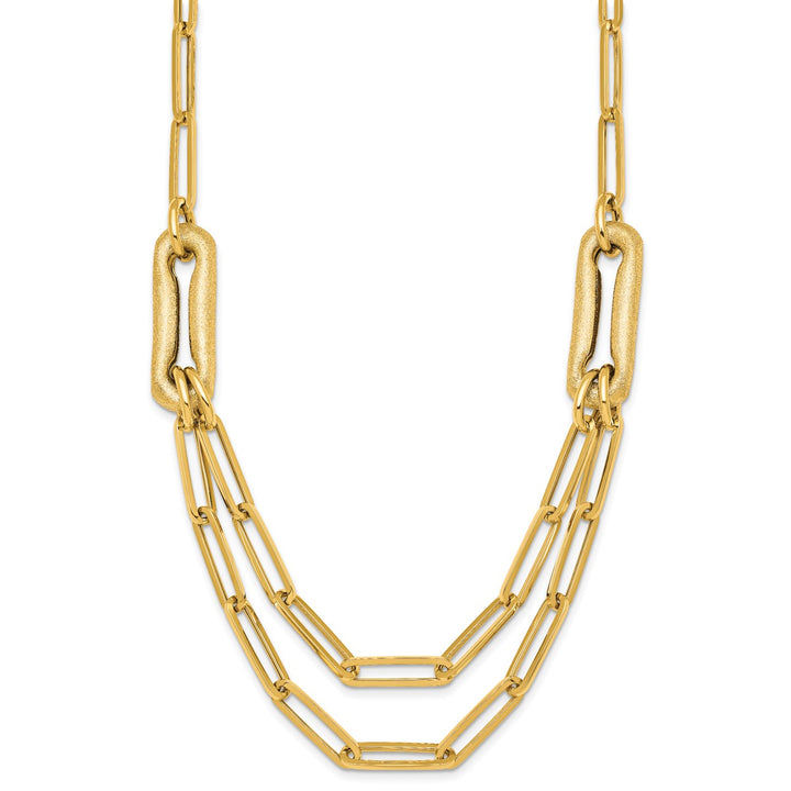 Gold 10.5mm Paperclip Necklace, 18.25"