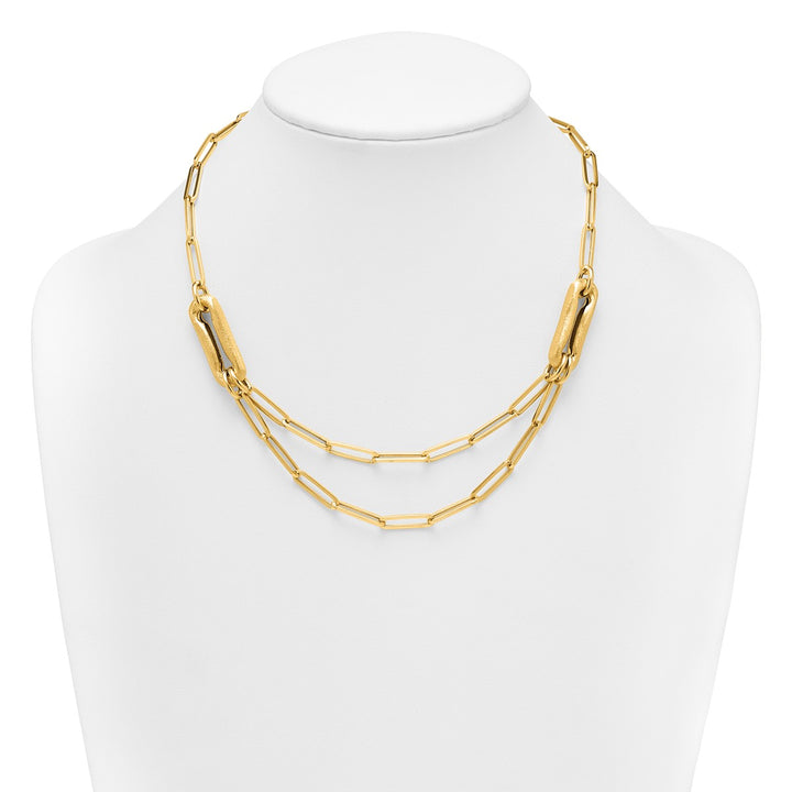 Gold 10.5mm Paperclip Necklace, 18.25"