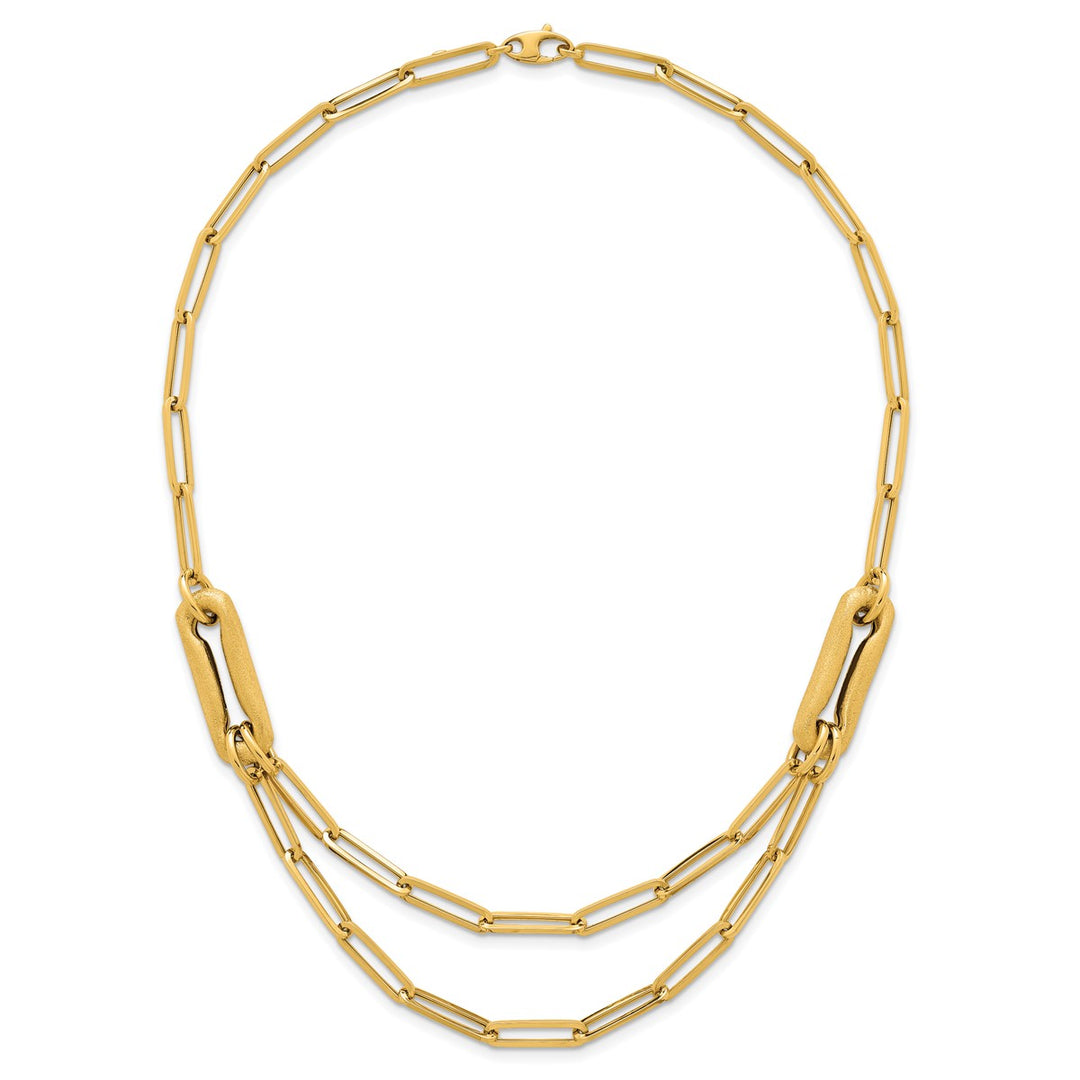 Gold 10.5mm Paperclip Necklace, 18.25