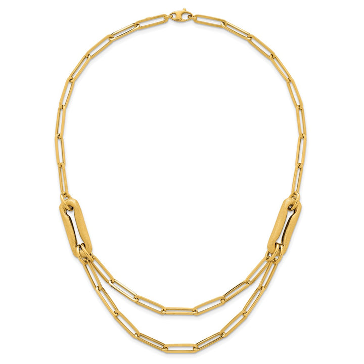 Gold 10.5mm Paperclip Necklace, 18.25"