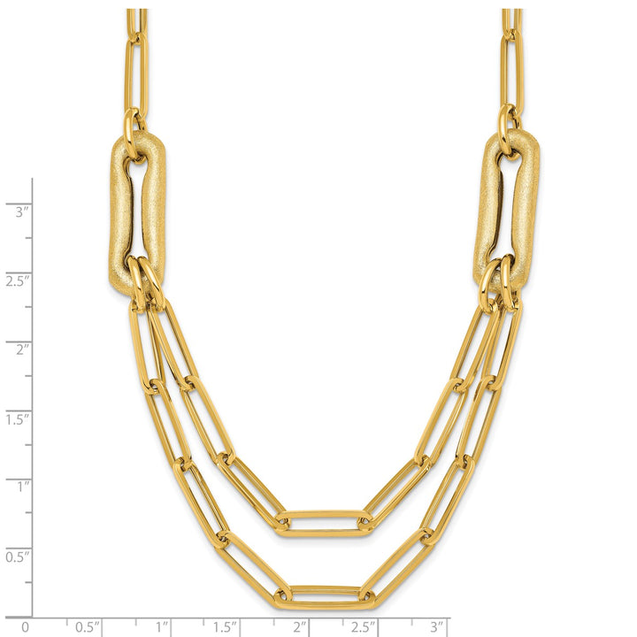 Gold 10.5mm Paperclip Necklace, 18.25"