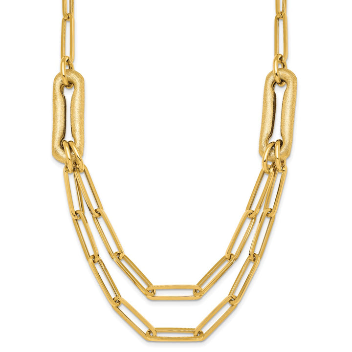Gold 10.5mm Paperclip Necklace, 18.25"