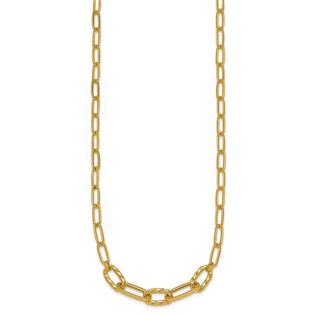 Gold 4.75mm Paperclip Necklace, 18