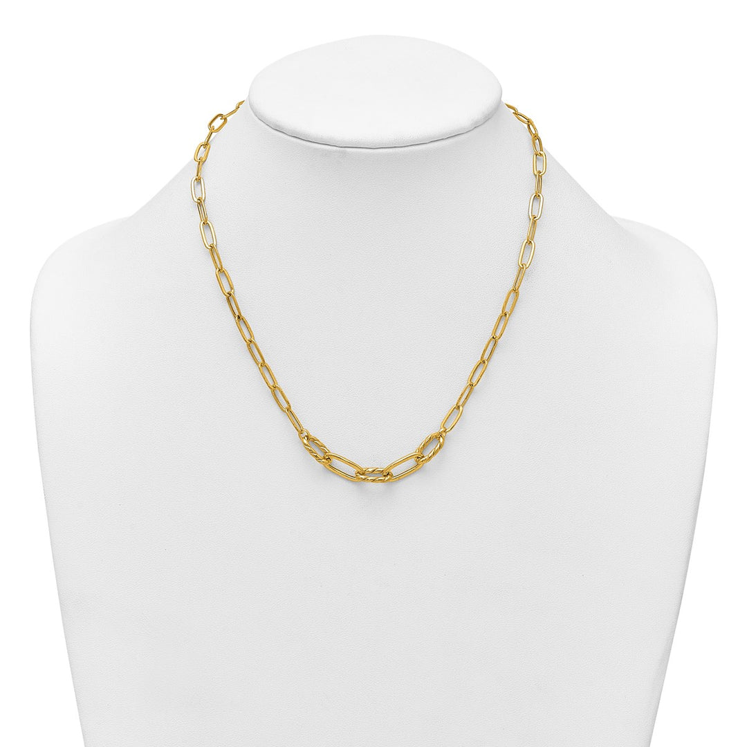 Gold 4.75mm Paperclip Necklace, 18