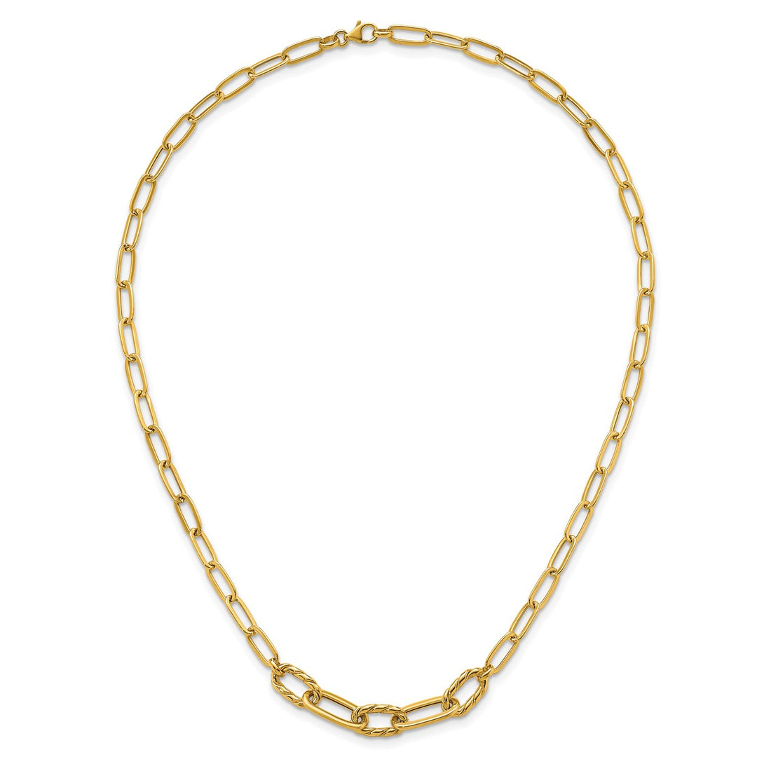 Gold 4.75mm Paperclip Necklace, 18