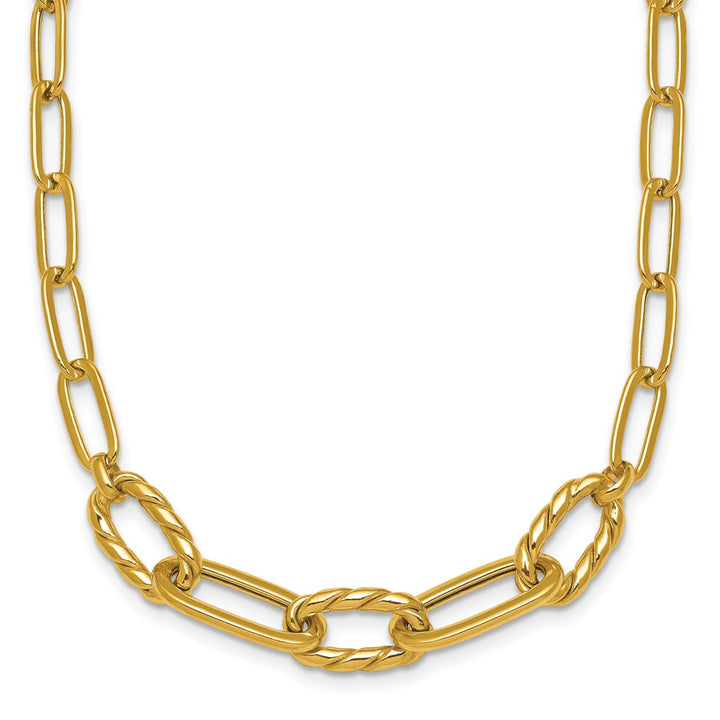 Gold 4.75mm Paperclip Necklace, 18"