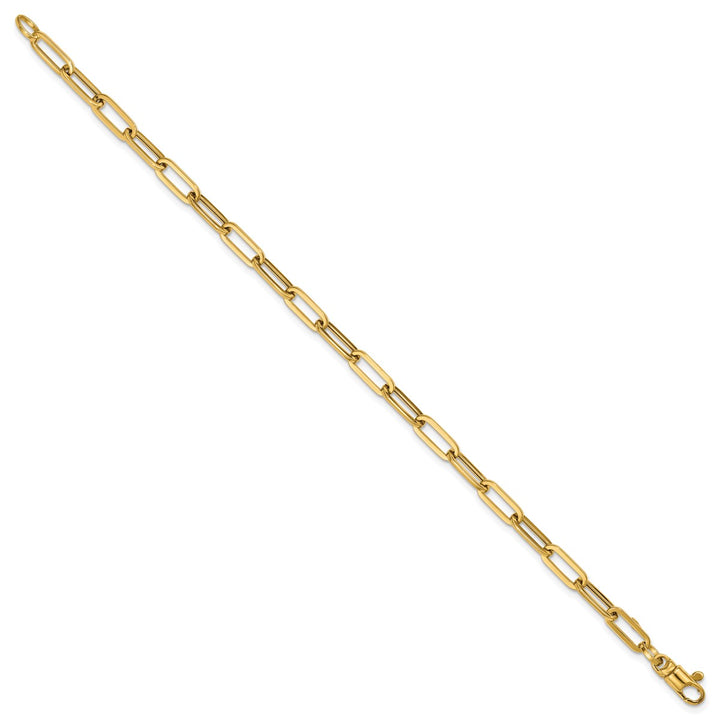 Gold 4mm Paperclip Bracelet, 7.5"