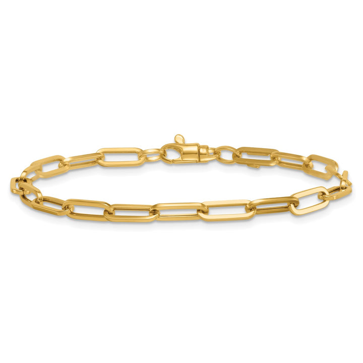 Gold 4mm Paperclip Bracelet, 7.5"