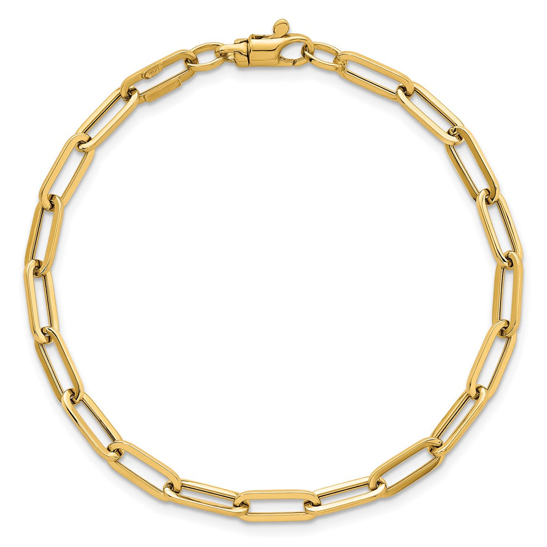Gold 4mm Paperclip Bracelet, 7.5